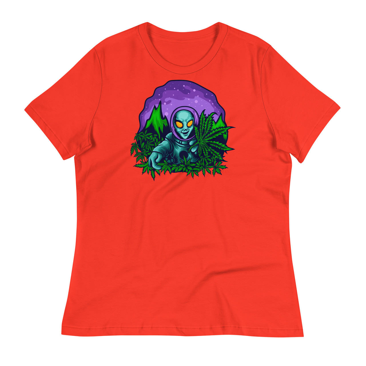 Alien Cannabis Garden Women's Relaxed T-Shirt - Bella + Canvas 6400 