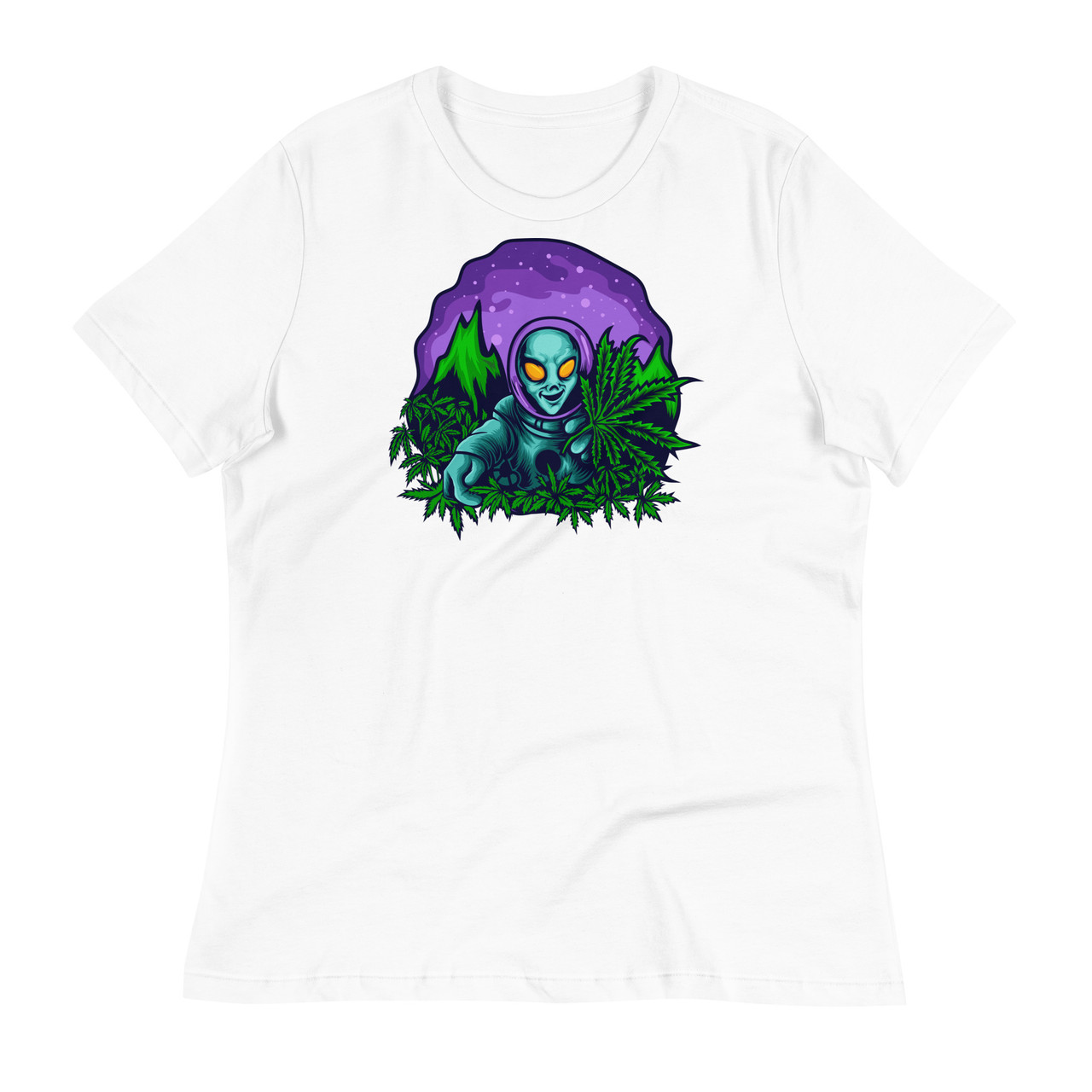 Alien Cannabis Garden Women's Relaxed T-Shirt - Bella + Canvas 6400 