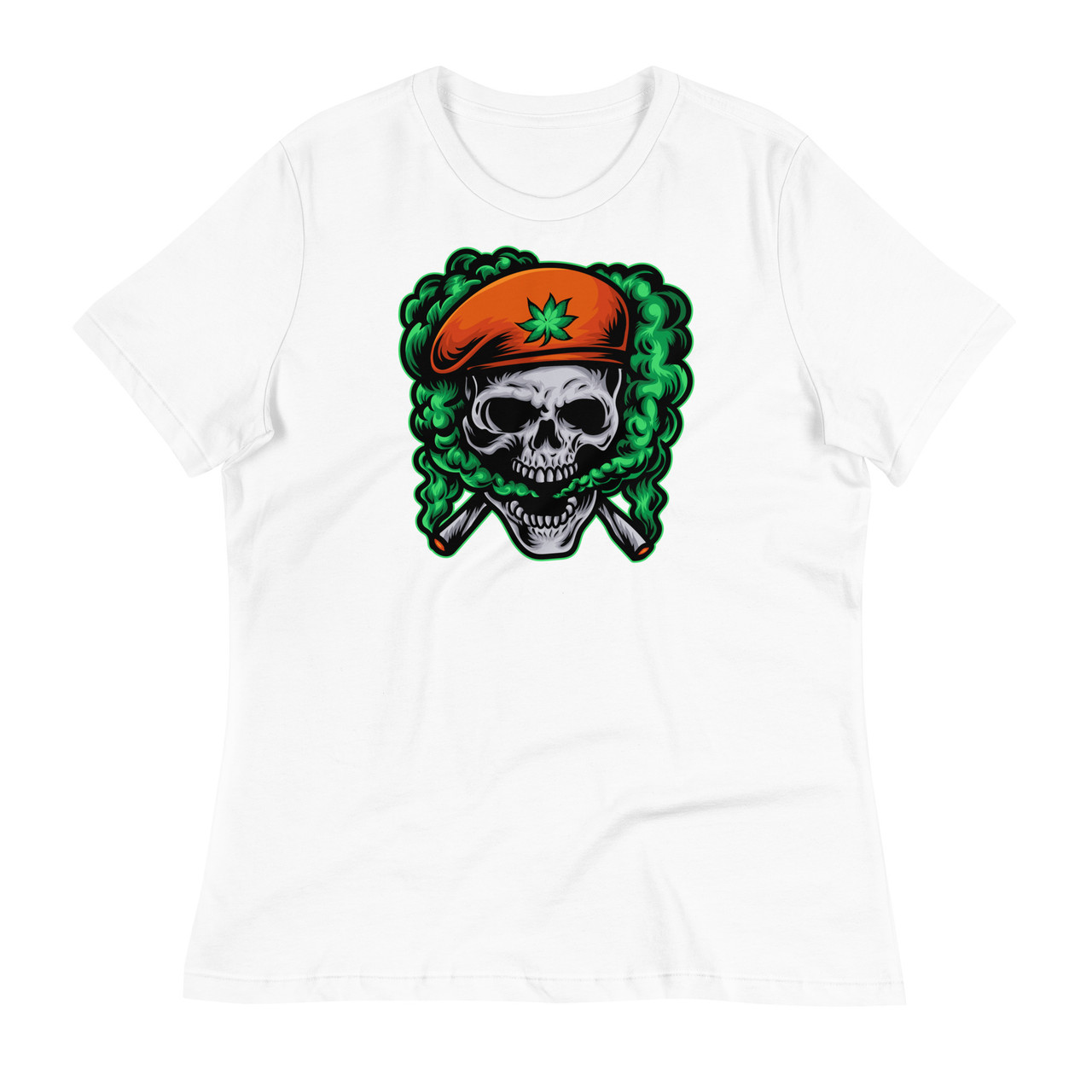 Captain Skull Cannabis Women's Relaxed T-Shirt - Bella + Canvas 6400 