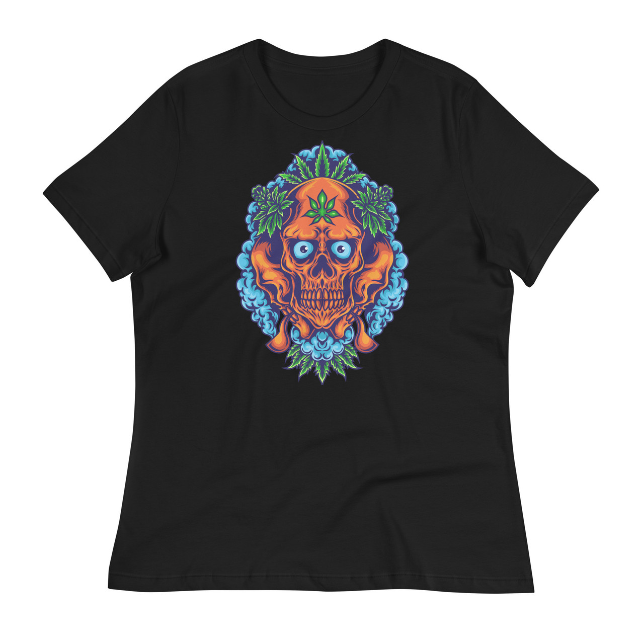 Cannabis Skull Smoke Women's Relaxed T-Shirt - Bella + Canvas 6400 