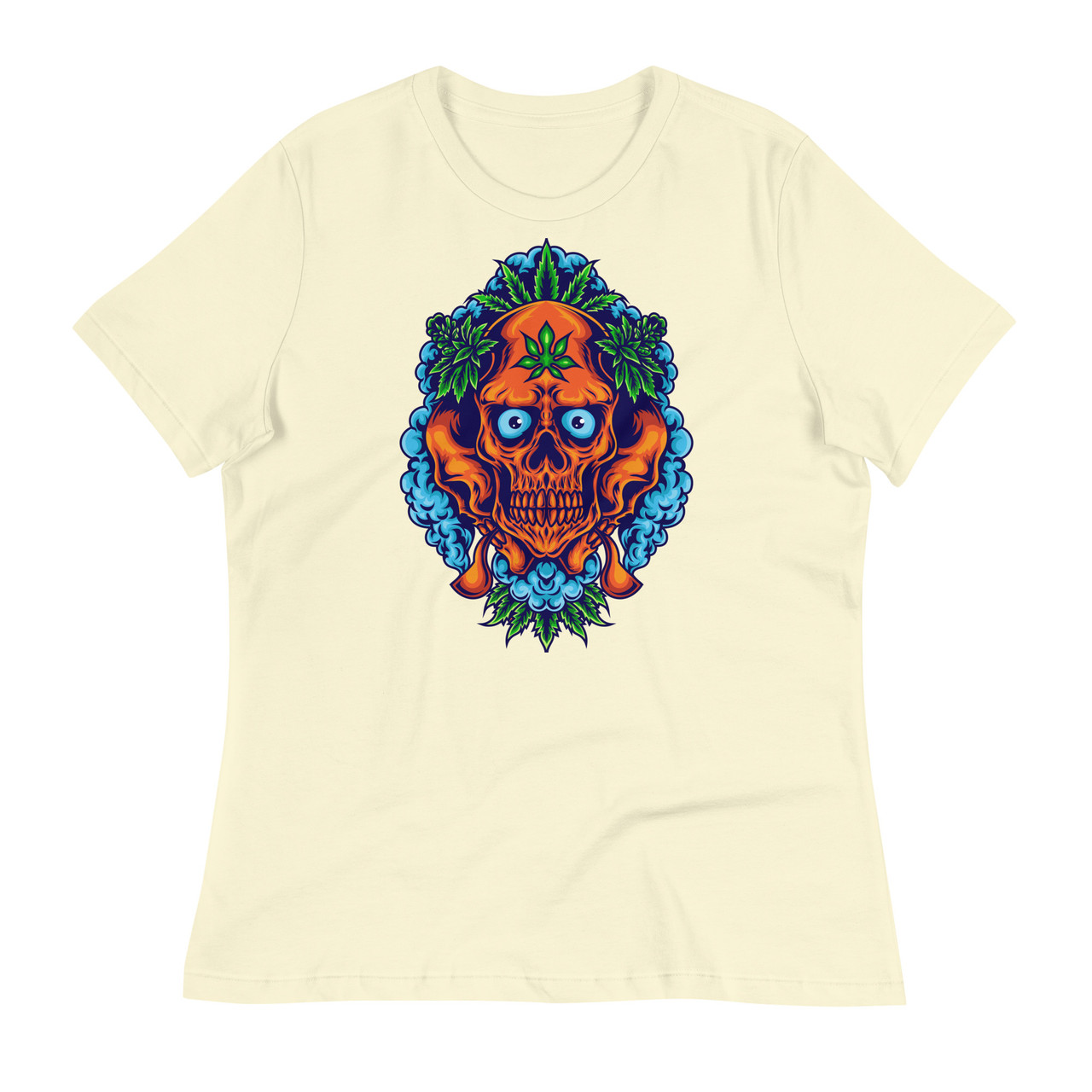 Cannabis Skull Smoke Women's Relaxed T-Shirt - Bella + Canvas 6400 