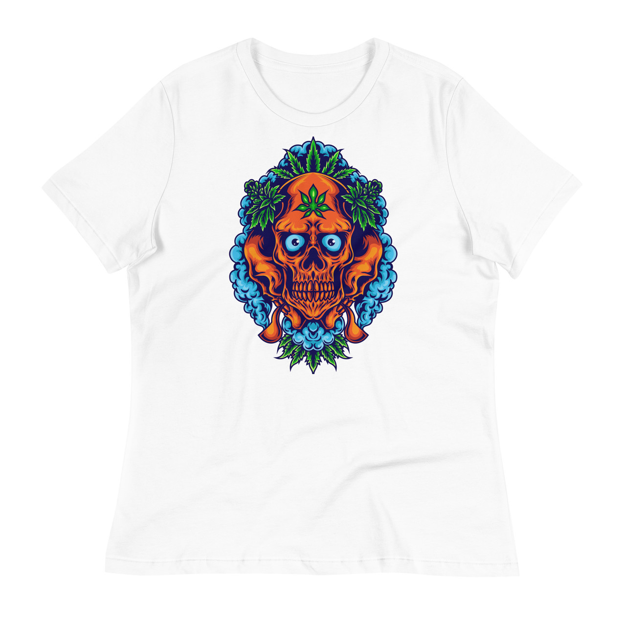 Cannabis Skull Smoke Women's Relaxed T-Shirt - Bella + Canvas 6400 