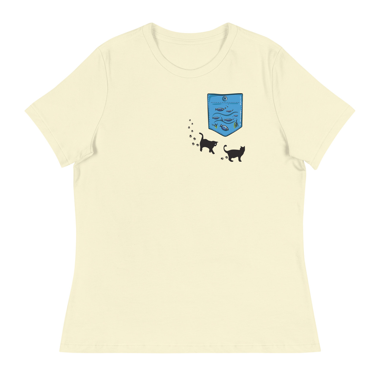 Aquarium Pocket Women's Relaxed T-Shirt - Bella + Canvas 6400 