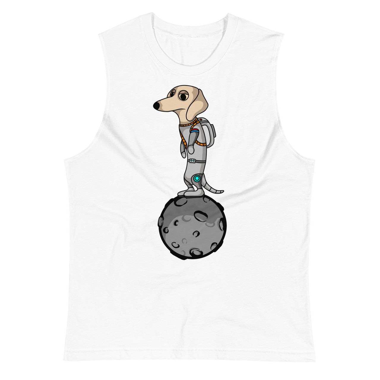 Dachshund on Asteroid Unisex Muscle Shirt - Bella + Canvas 3483