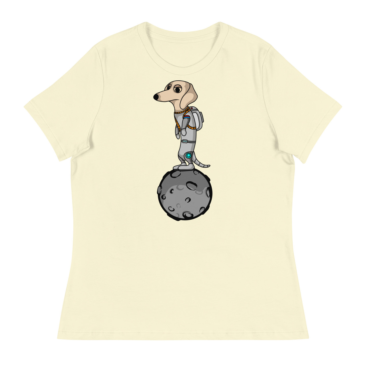 Dachshund on Asteroid Women's Relaxed T-Shirt - Bella + Canvas 6400