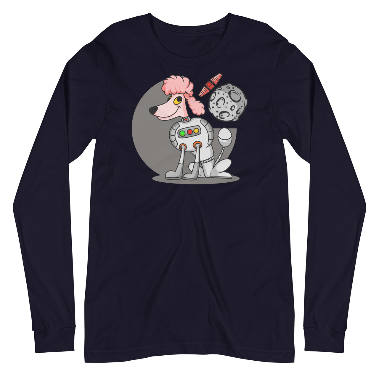 Pink Space Poodle Unisex Long Sleeve Tee - Bella + Canvas 3501 