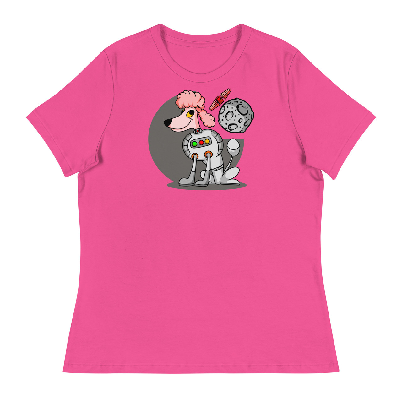 Pink Space Poodle Women's Relaxed T-Shirt - Bella + Canvas 6400 