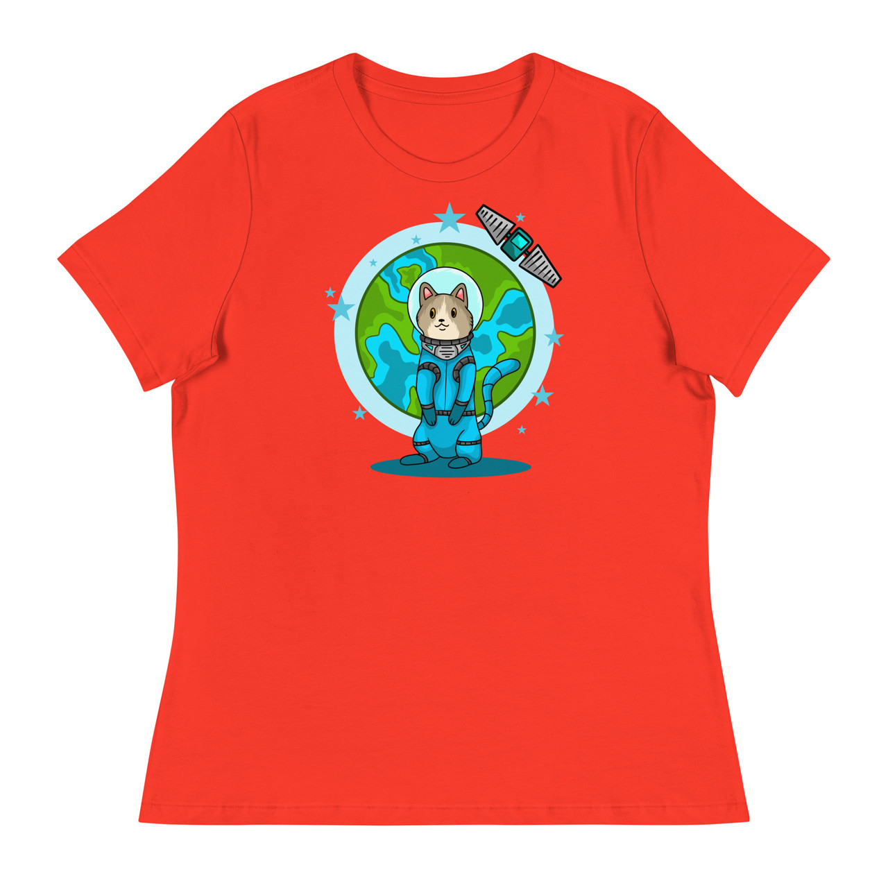 Planet Astro Cat Women's Relaxed T-Shirt - Bella + Canvas 6400 