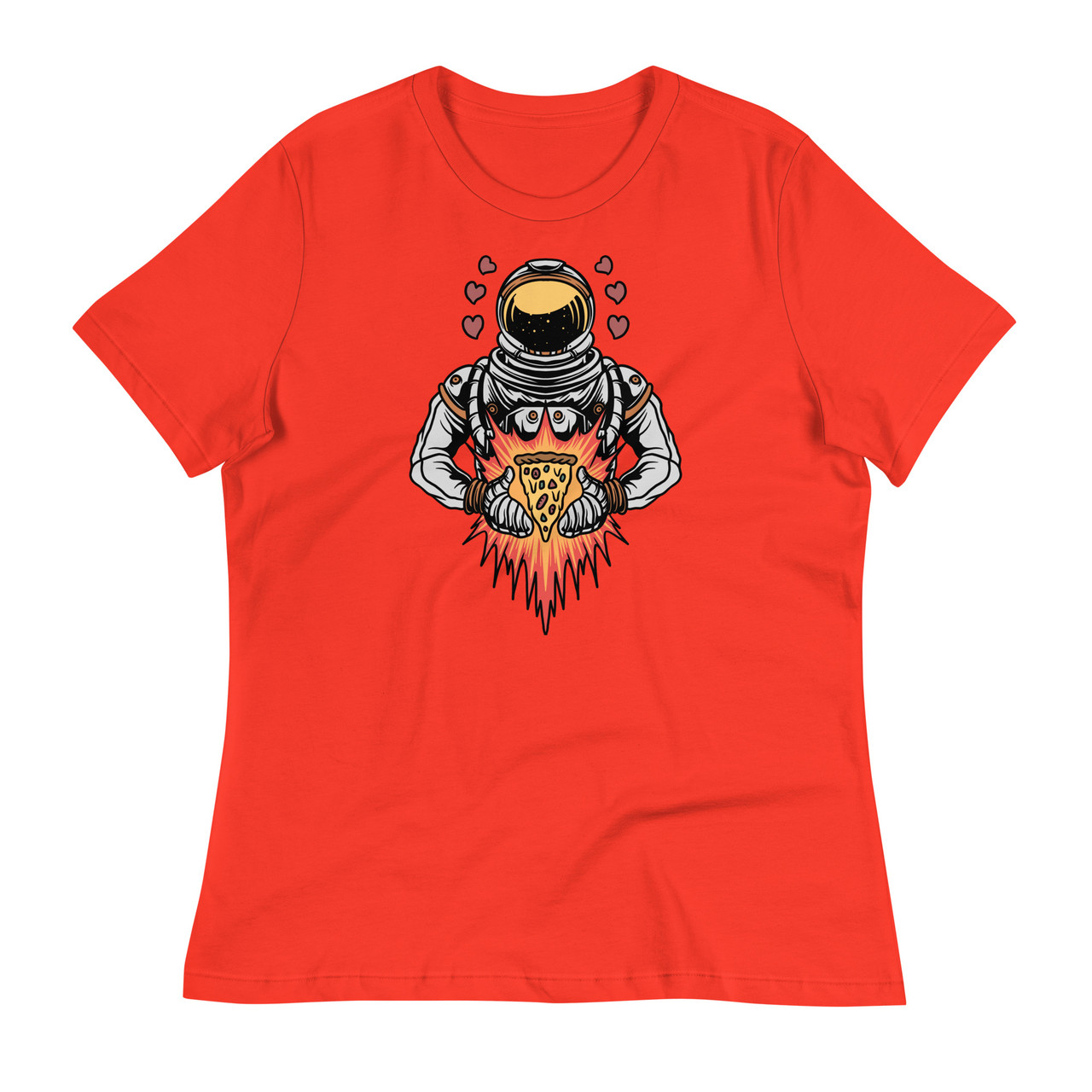 Astronaut Space Pizza Women's Relaxed T-Shirt - Bella + Canvas 6400