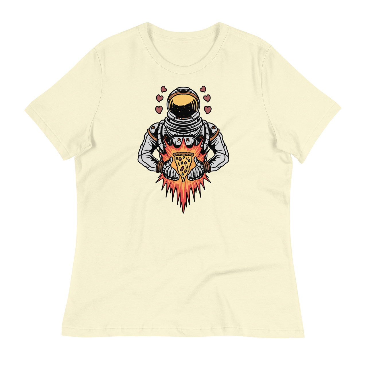 Astronaut Space Pizza Women's Relaxed T-Shirt - Bella + Canvas 6400
