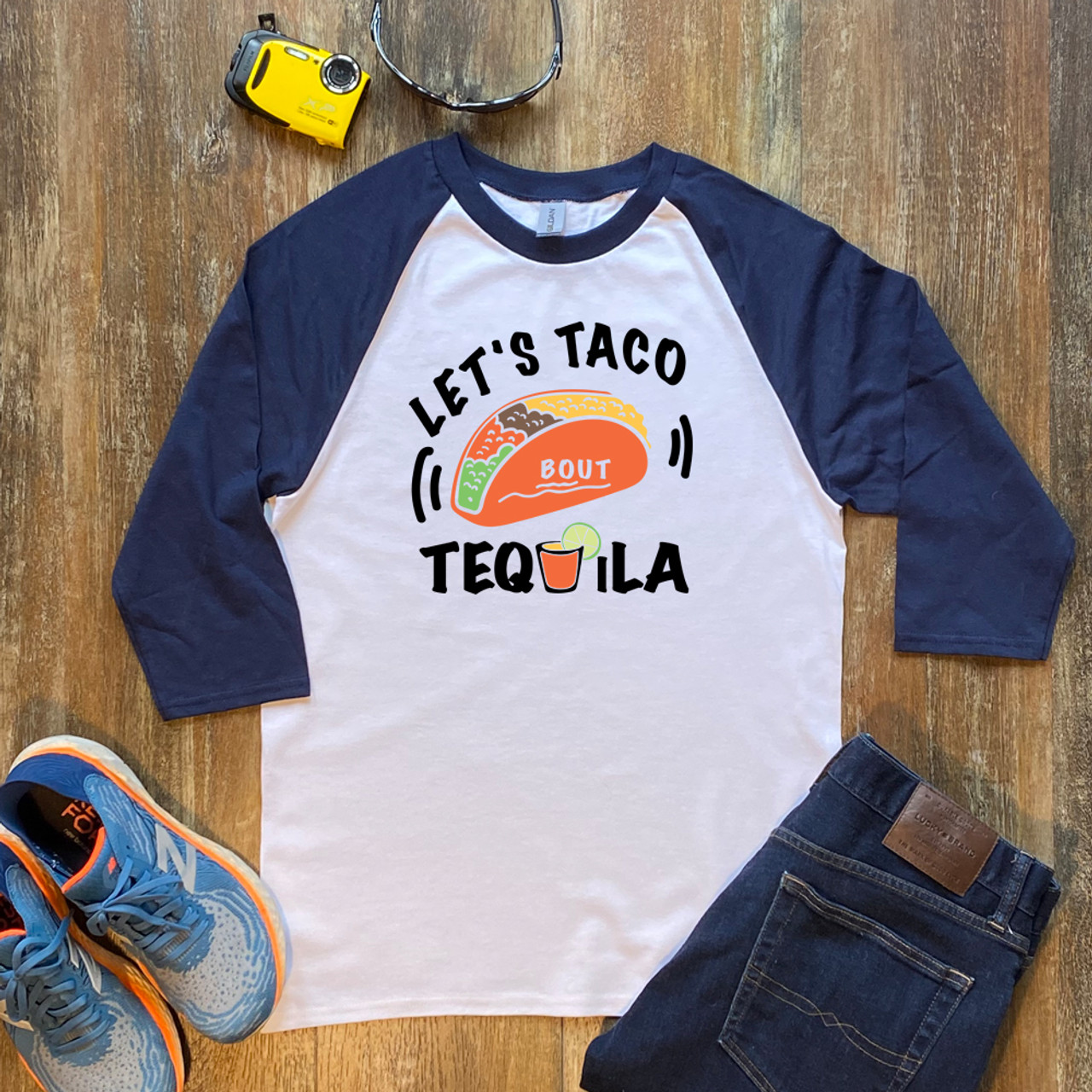 Navy Raglan Let's Taco Bout Tequila