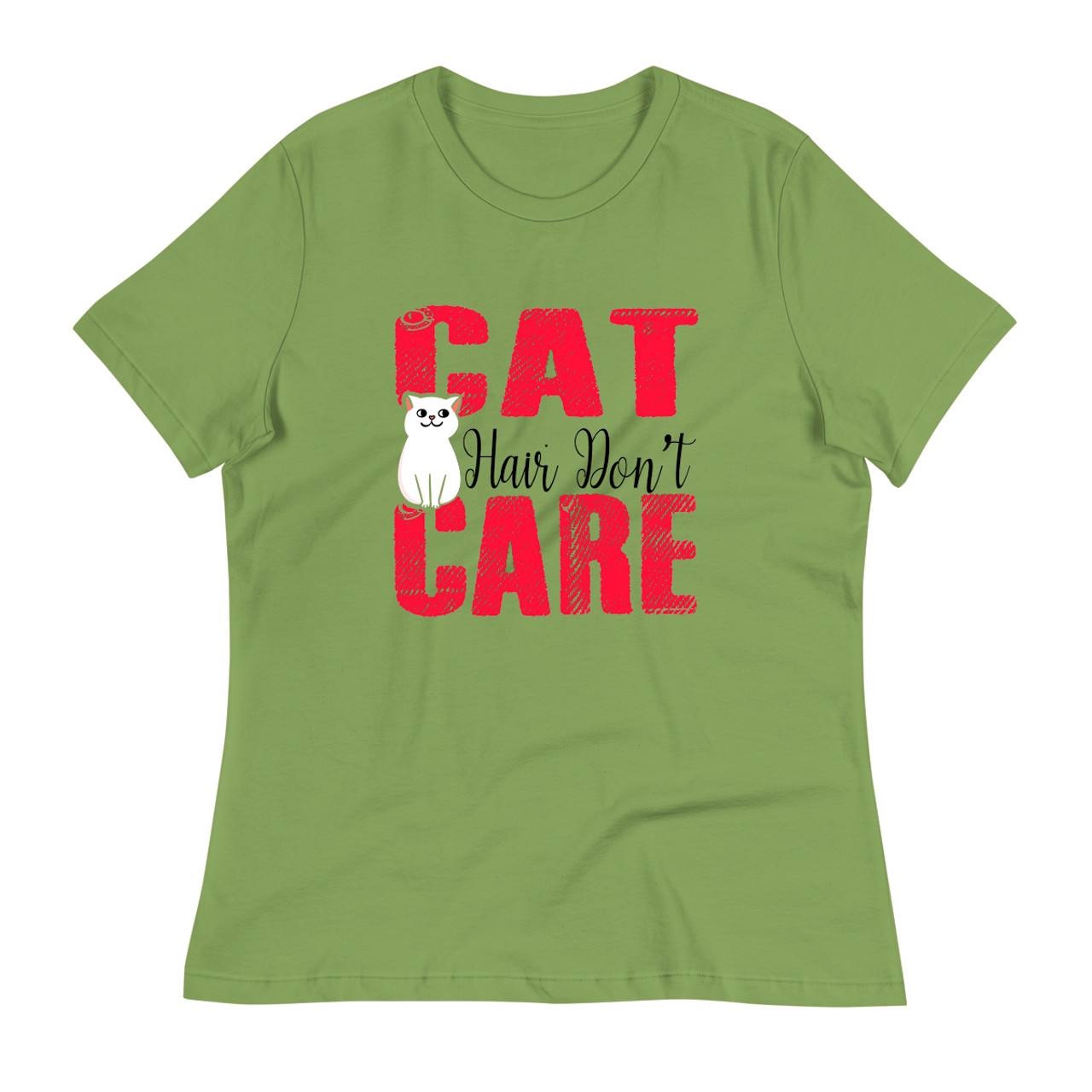 Leaf Women's Relaxed T-Shirt - Bella + Canvas 6400  Cat Hair Don't Care