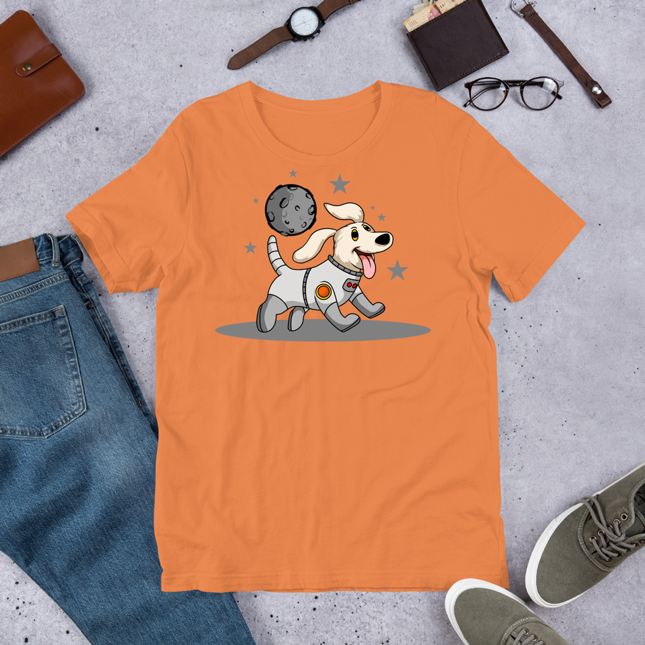 Burnt Orange Astro Rover Unisex Staple T-Shirt - Bella + Canvas 3001