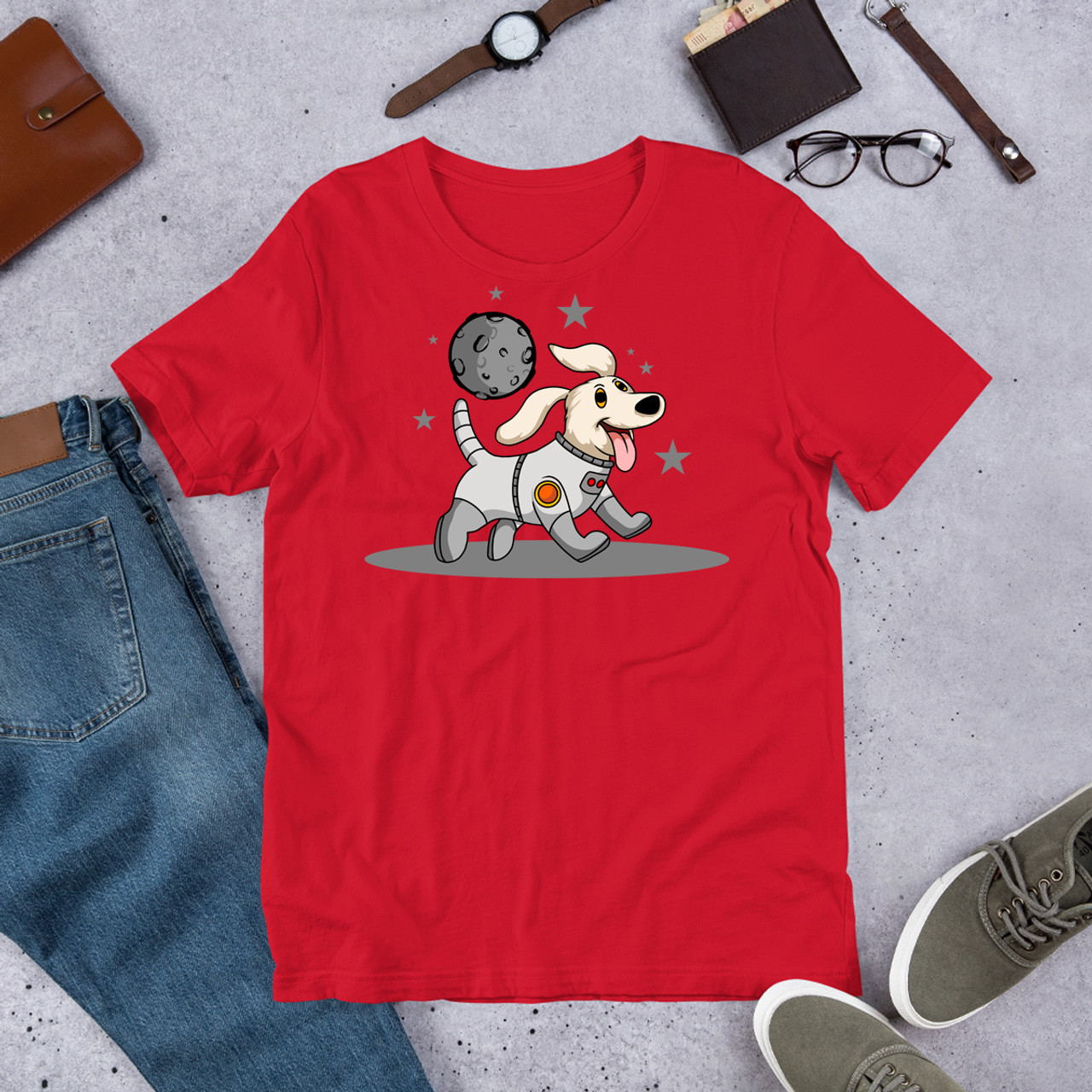 Red Astro Rover Unisex Staple T-Shirt - Bella + Canvas 3001