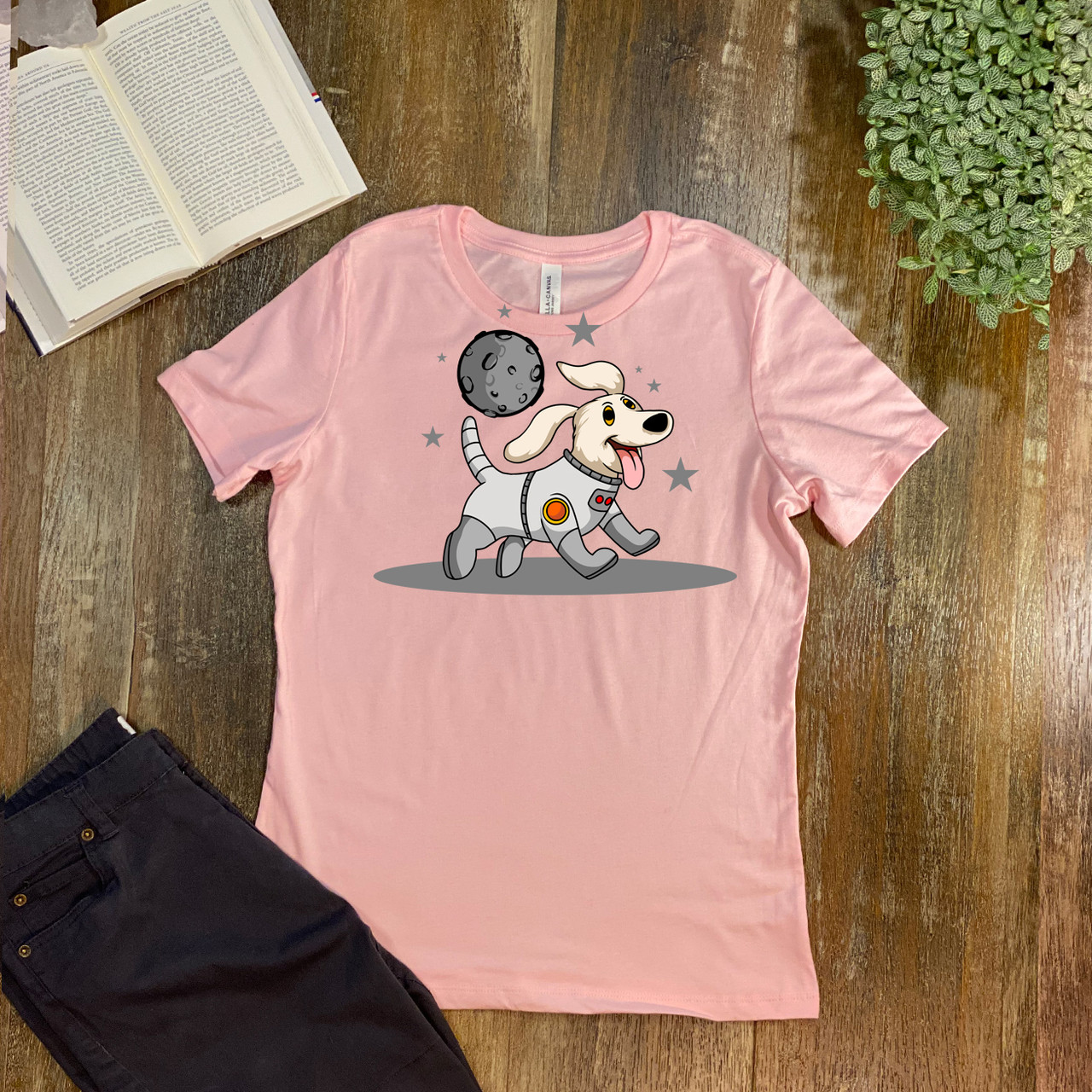 Pink Astro Rover  Women's Relaxed T-Shirt - Bella + Canvas 6400