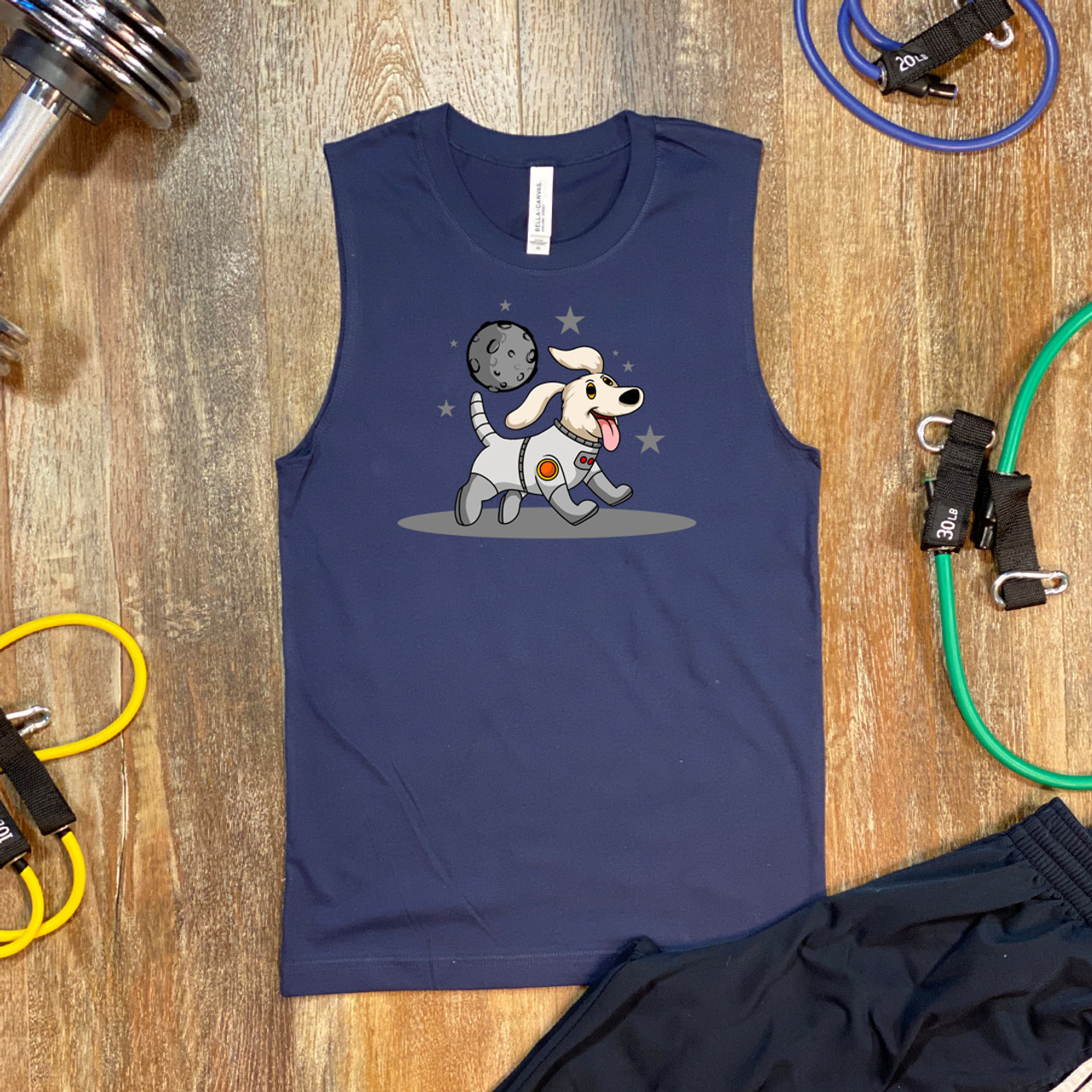 Navy Astro Rover Unisex Muscle Shirt - Bella + Canvas 3483