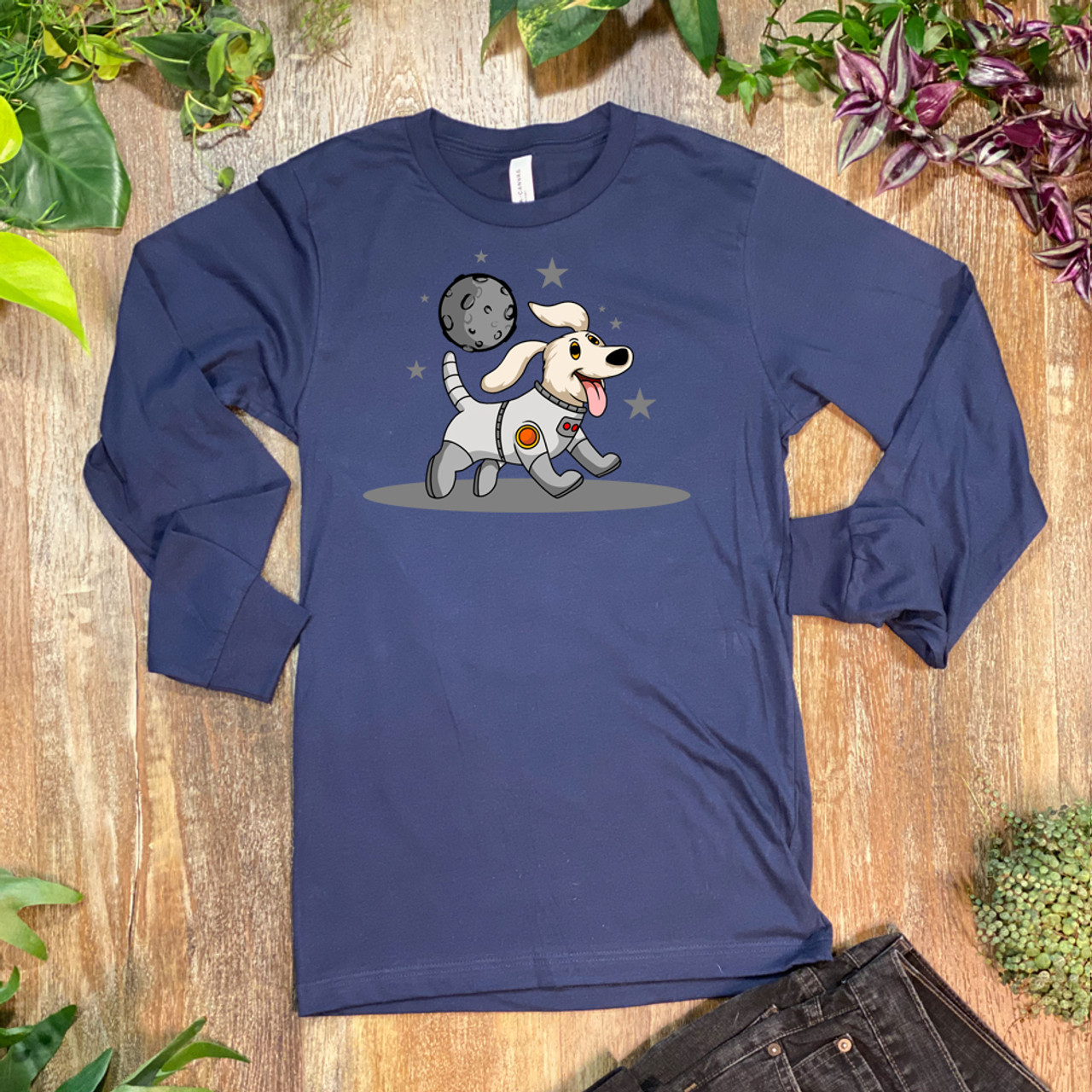 Navy Astro Rover Unisex Long Sleeve Tee - Bella + Canvas 3501