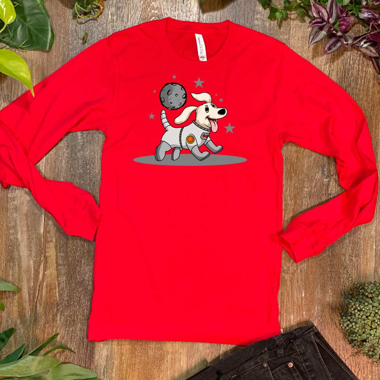 Red Astro Rover Unisex Long Sleeve Tee - Bella + Canvas 3501