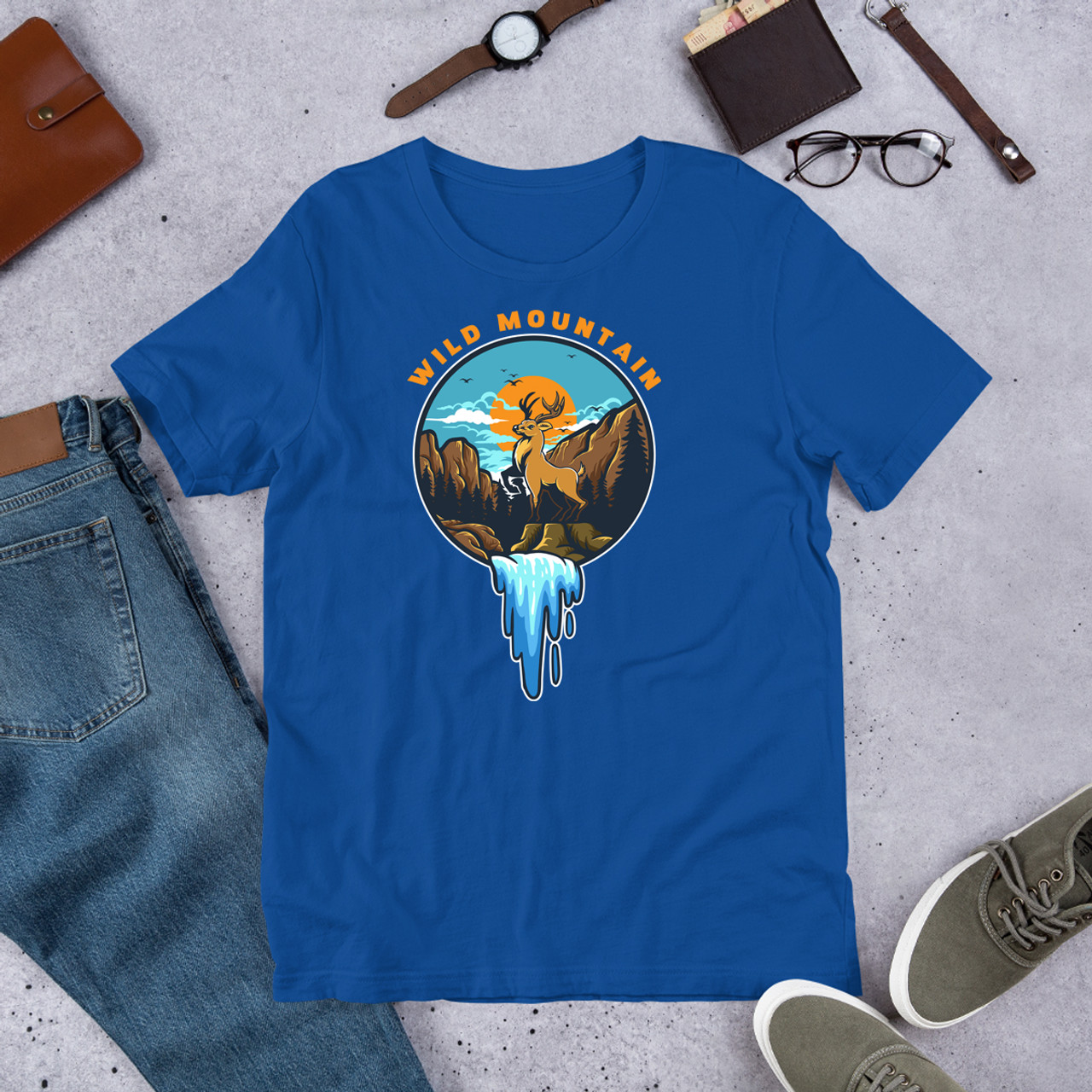True Royal Wild Mountain Unisex Staple T-Shirt - Bella + Canvas 3001