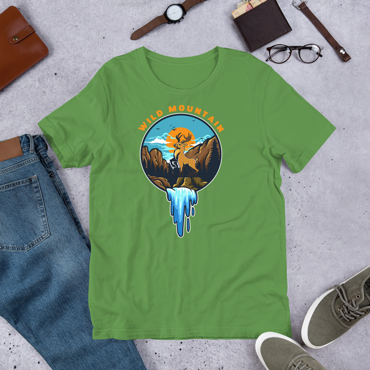 Leaf Wild Mountain Unisex Staple T-Shirt - Bella + Canvas 3001