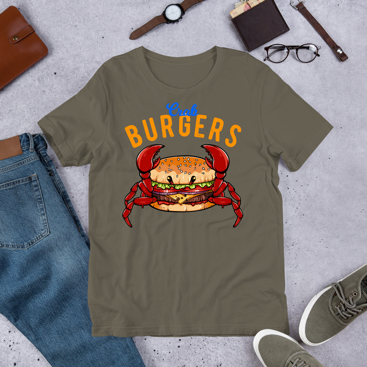 Army Crab Burger Unisex Staple T-Shirt - Bella + Canvas 3001