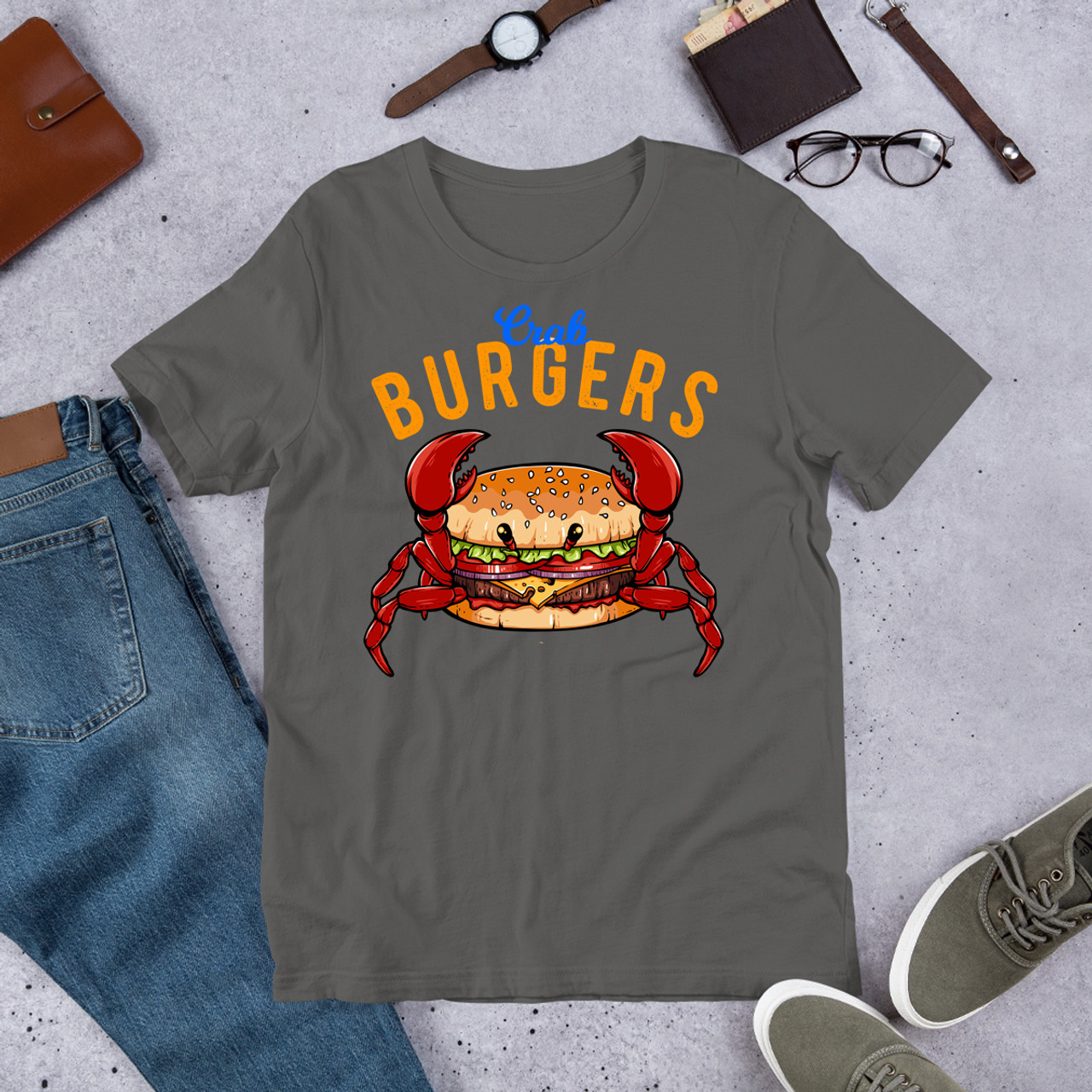 Asphalt Crab Burger Unisex Staple T-Shirt - Bella + Canvas 3001