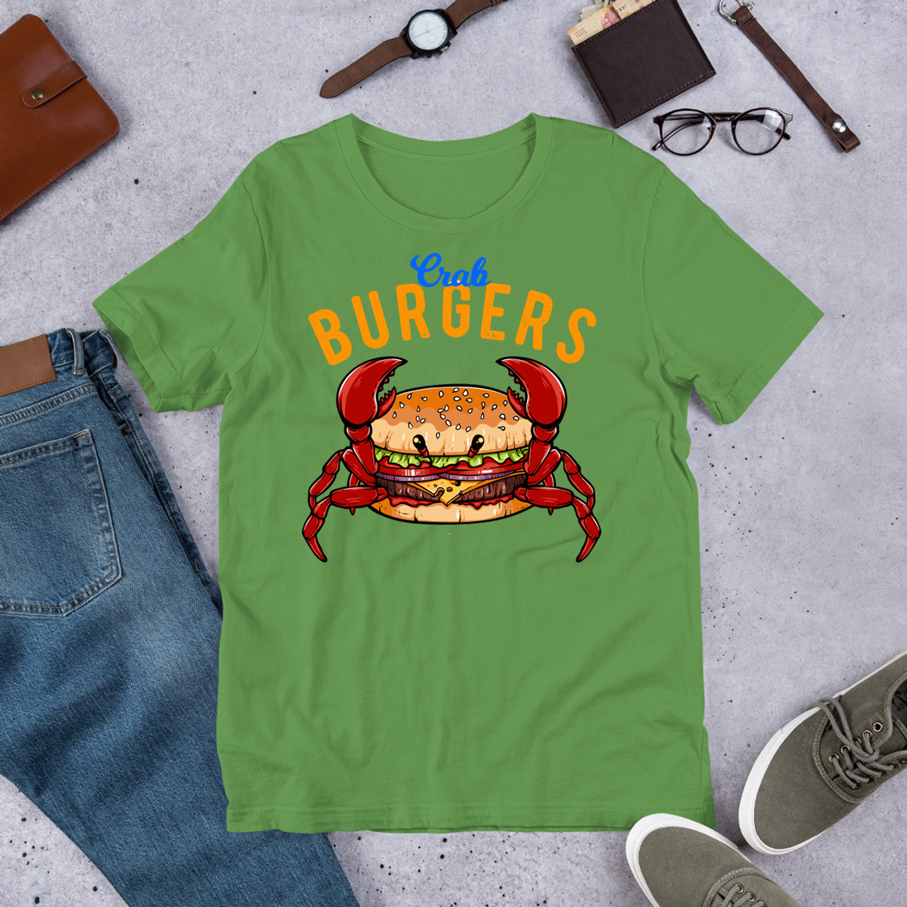 Leaf Crab Burger Unisex Staple T-Shirt - Bella + Canvas 3001