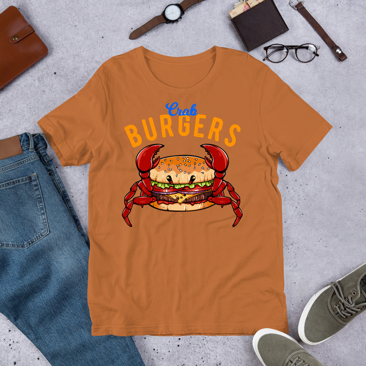 Toast Crab Burger Unisex Staple T-Shirt - Bella + Canvas 3001