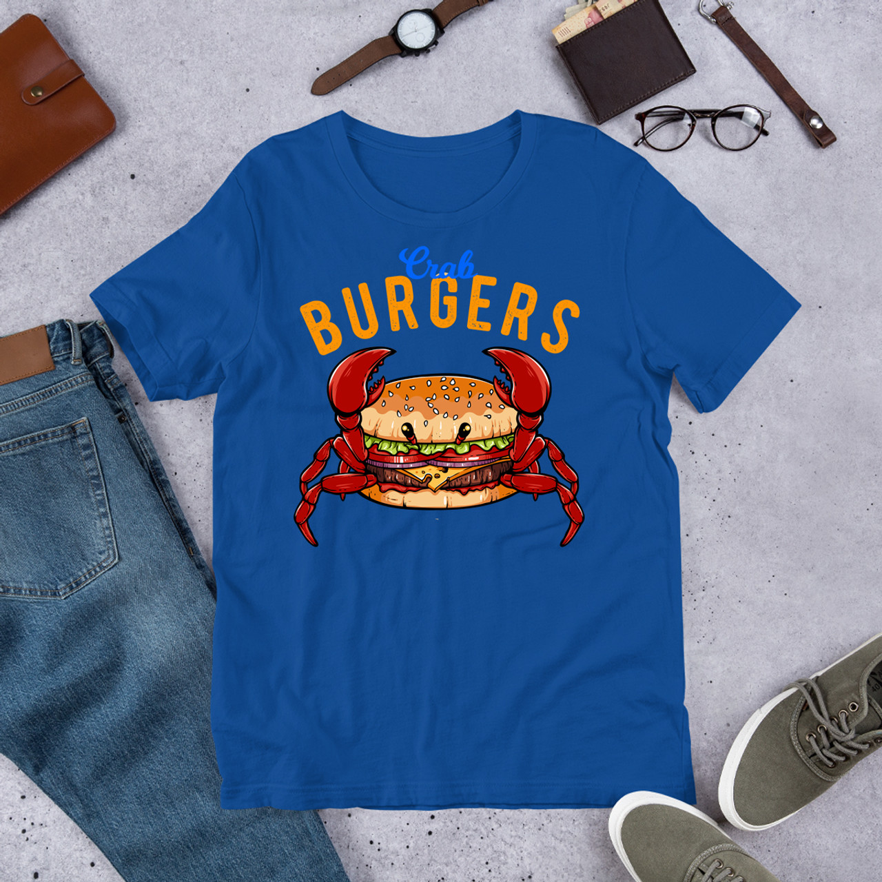 True Royal Crab Burger Unisex Staple T-Shirt - Bella + Canvas 3001