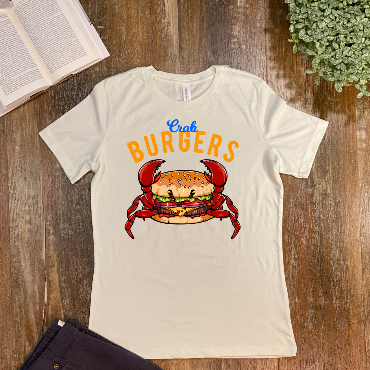 Citron Crab Burger Women's Relaxed T-Shirt - Bella + Canvas 6400