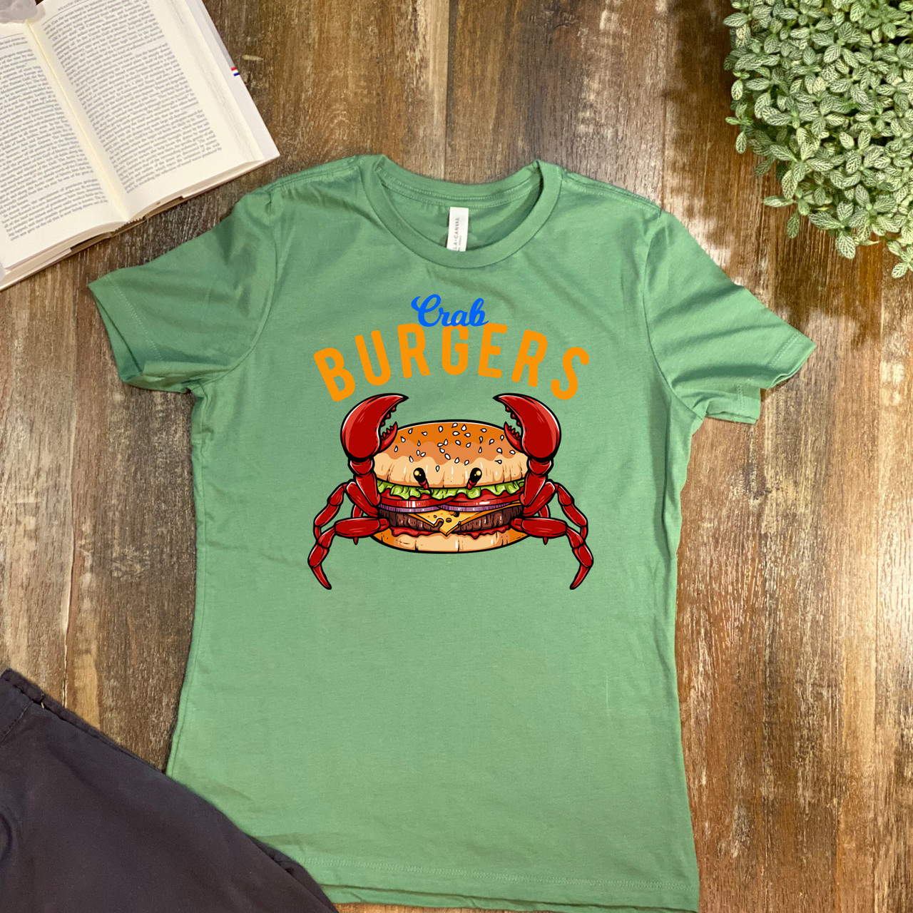 Leaf Crab Burger Women's Relaxed T-Shirt - Bella + Canvas 6400