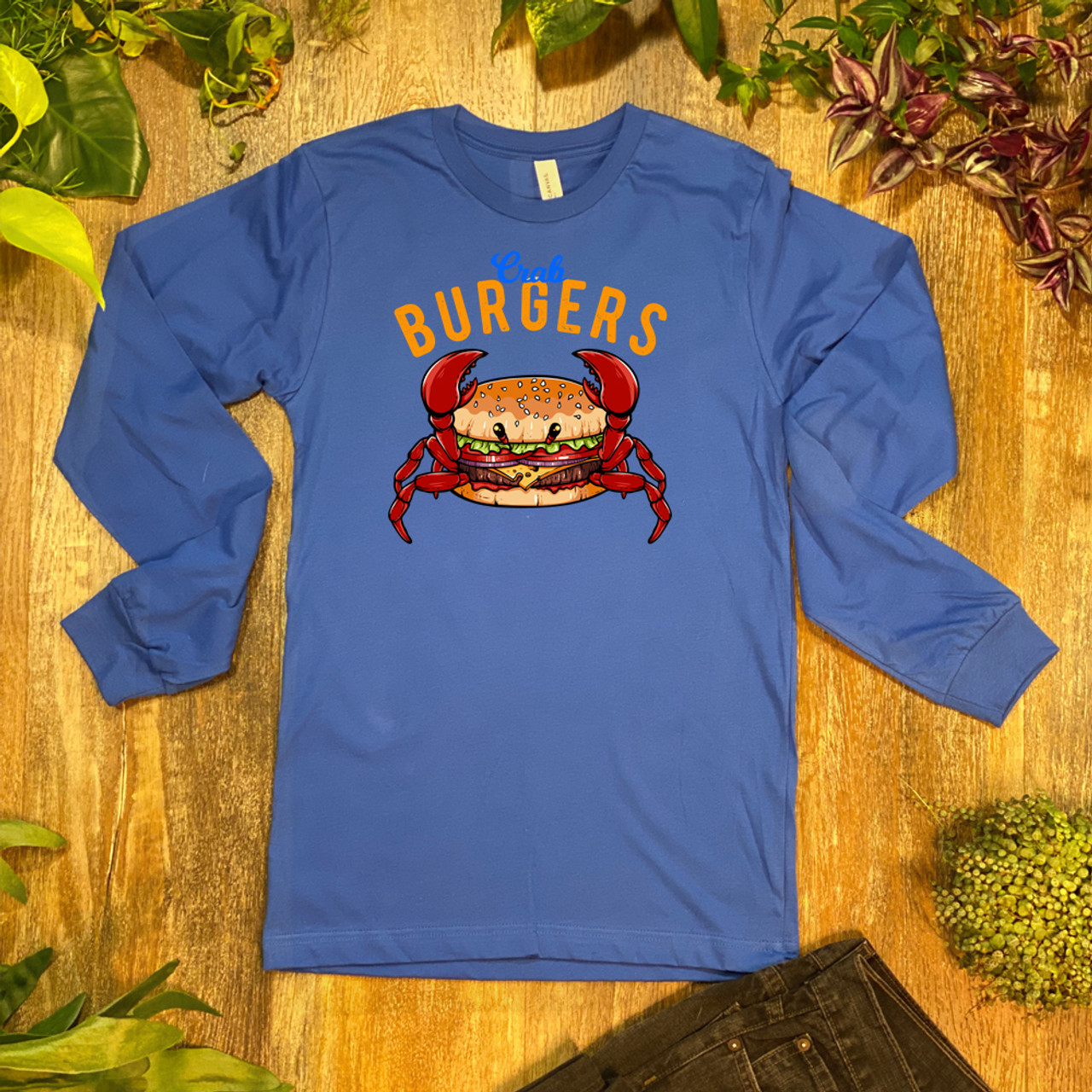 True Royal Crab Burger Unisex Long Sleeve Tee - Bella + Canvas 3501