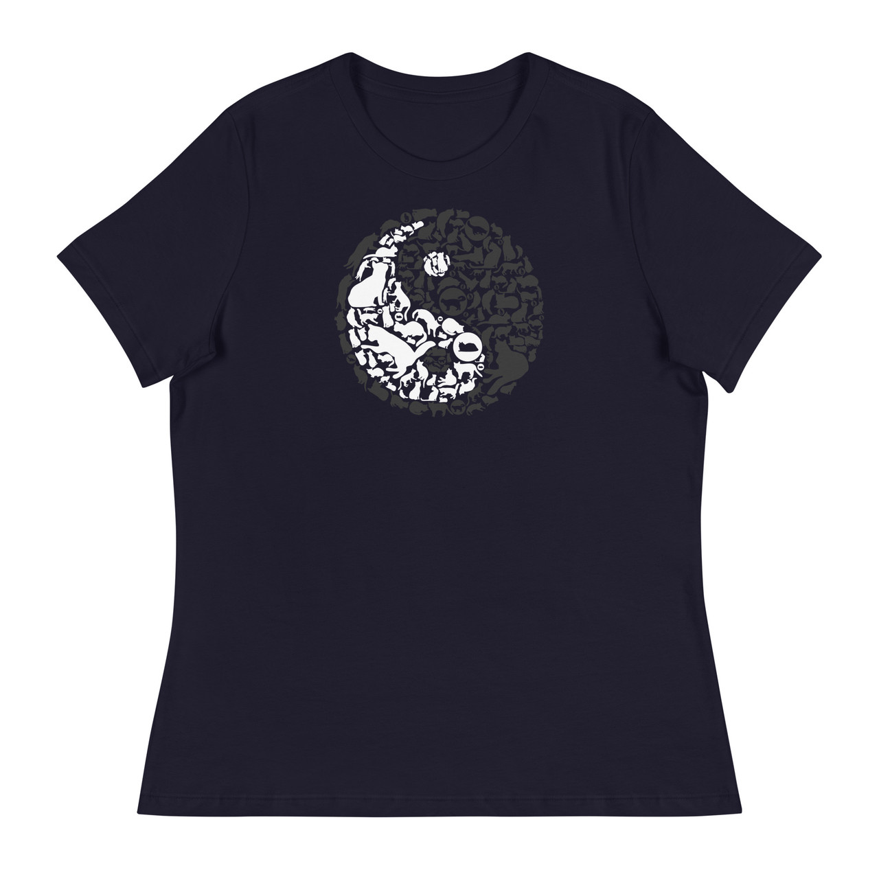 Yin Yang Cat Women's Relaxed T-Shirt - Bella + Canvas 6400 