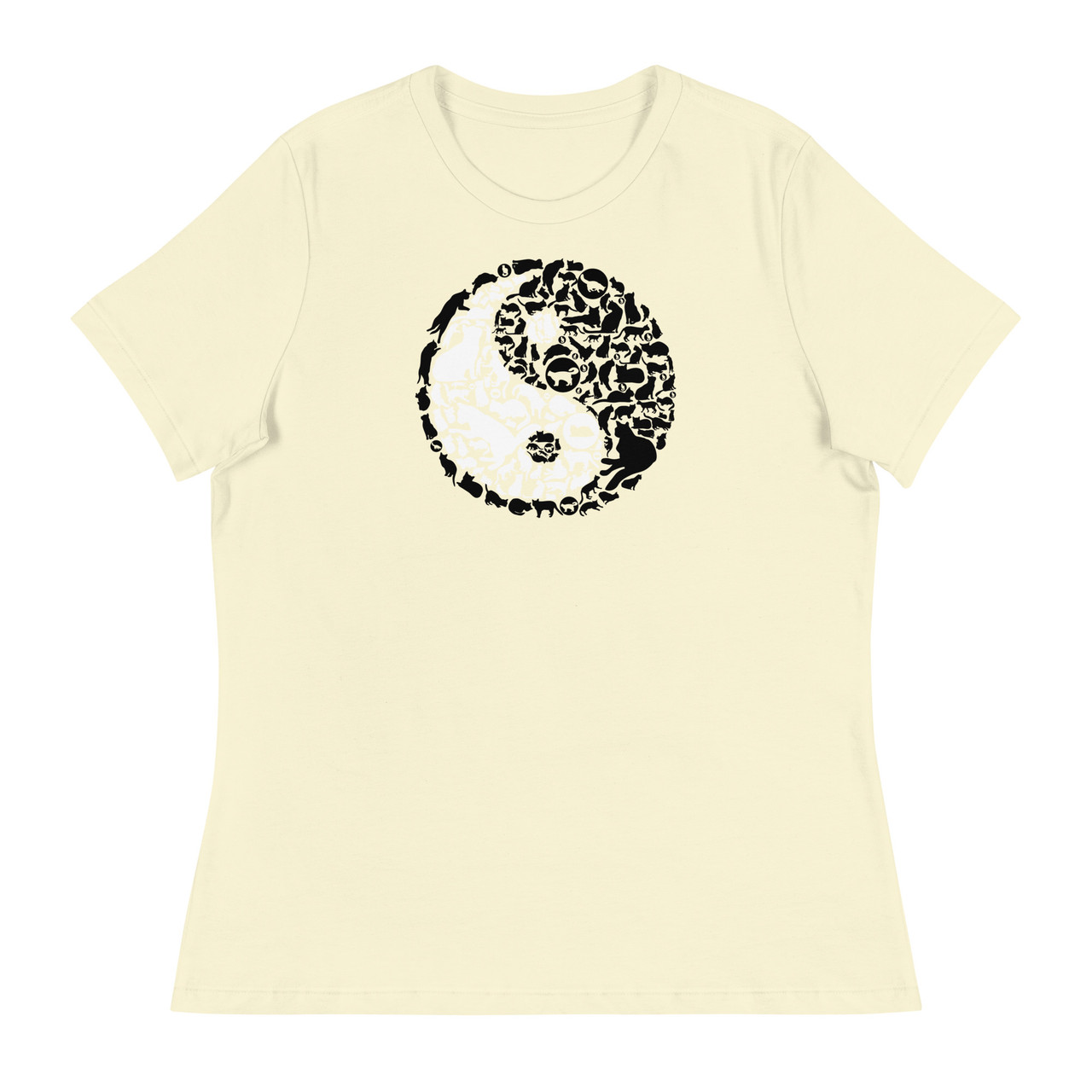 Yin Yang Cat Women's Relaxed T-Shirt - Bella + Canvas 6400 