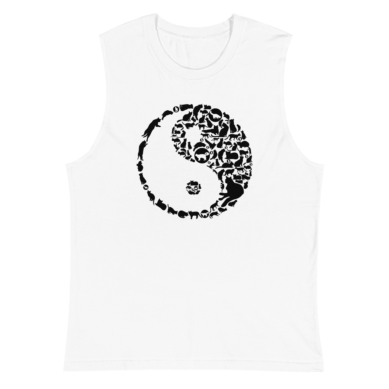 Yin Yang Cat Unisex Muscle Shirt - Bella + Canvas 3483 