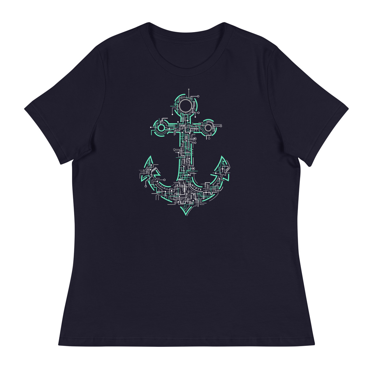 Electric Anchor Women's Relaxed T-Shirt - Bella + Canvas 6400 