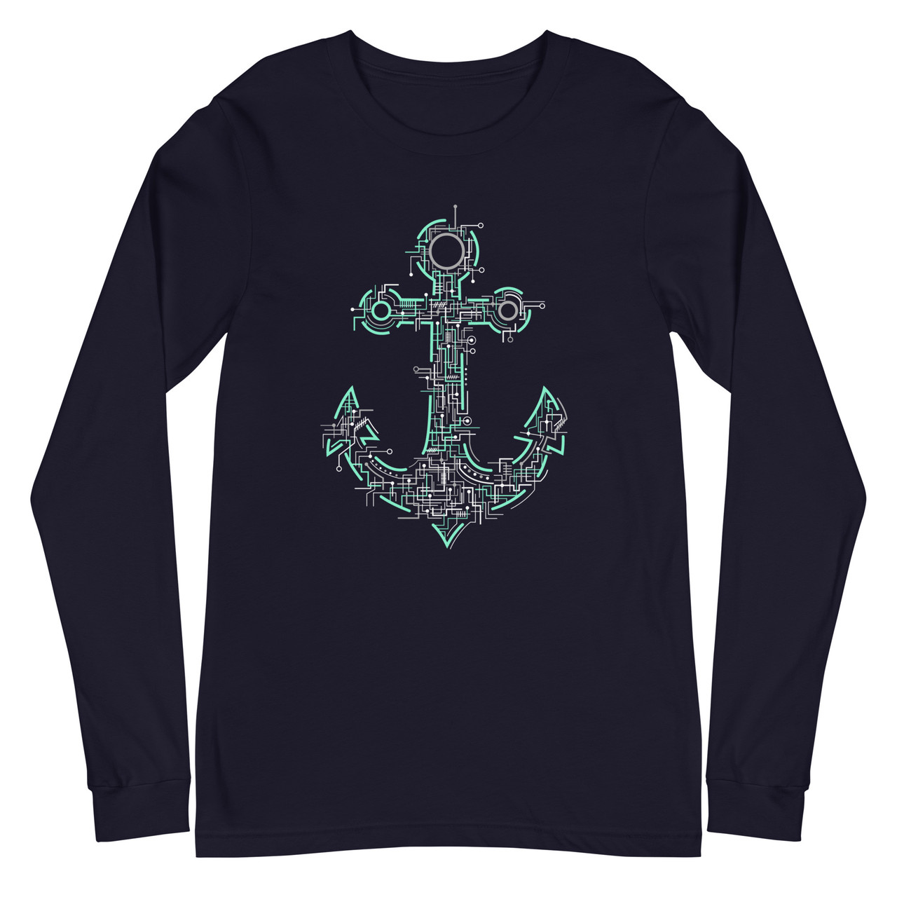 Electric Anchor Unisex Long Sleeve Tee - Bella + Canvas 3501 