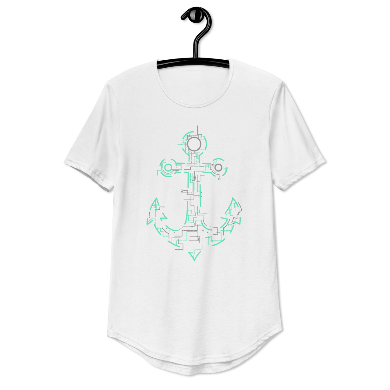 Electric Anchor Curved Hem Tee - Bella + Canvas 3003 