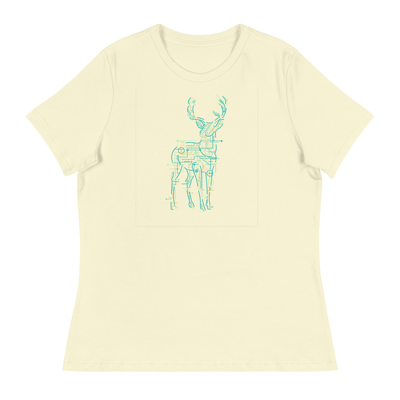 Electric Deer Women's Relaxed T-Shirt - Bella + Canvas 6400 
