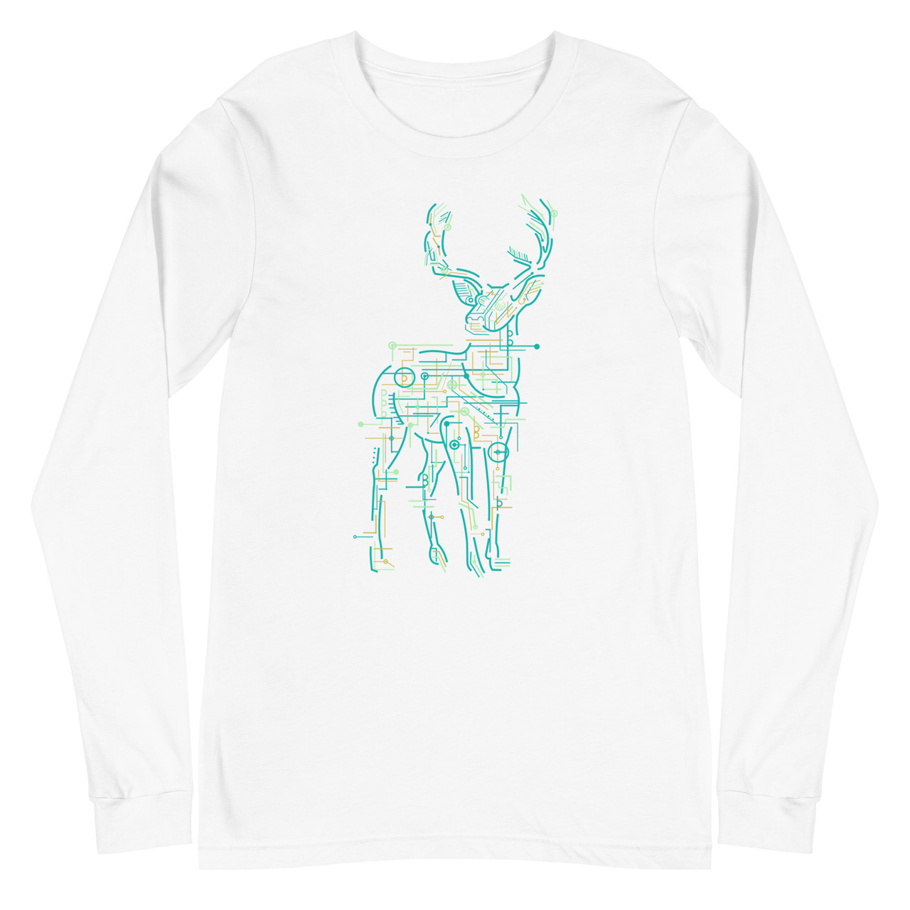 Electric Deer Unisex Long Sleeve Tee - Bella + Canvas 3501 