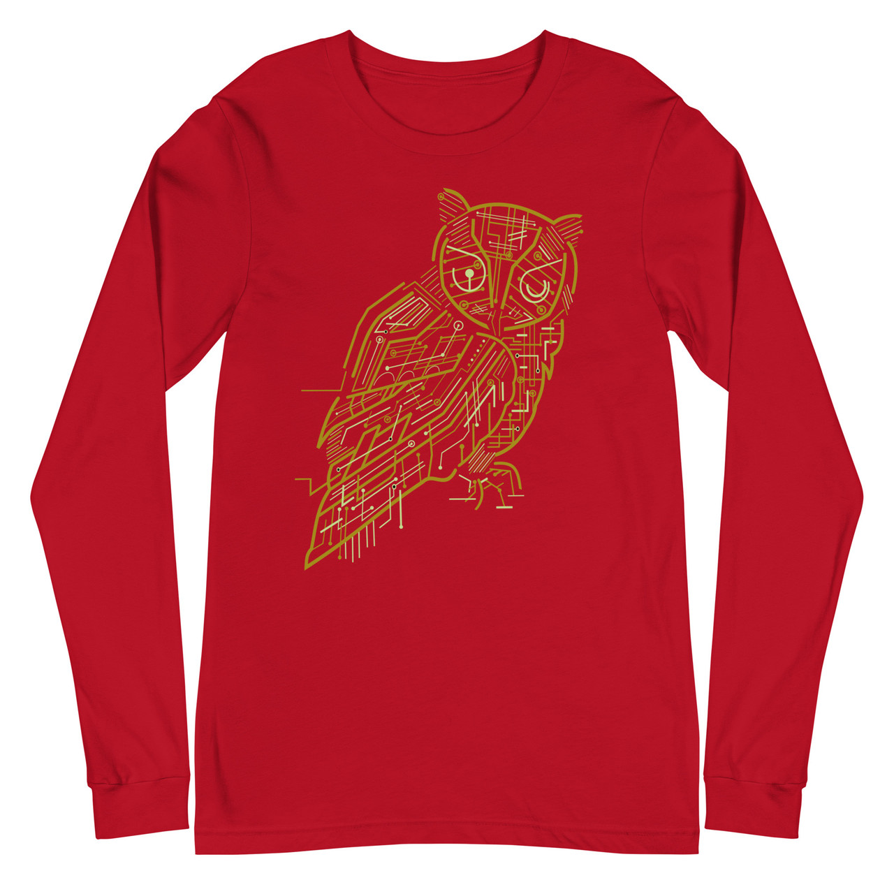 Electric Owl Unisex Long Sleeve Tee - Bella + Canvas 3501 