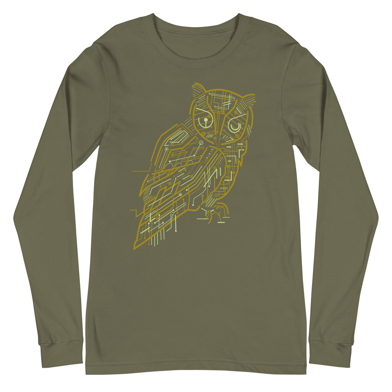 Electric Owl Unisex Long Sleeve Tee - Bella + Canvas 3501 