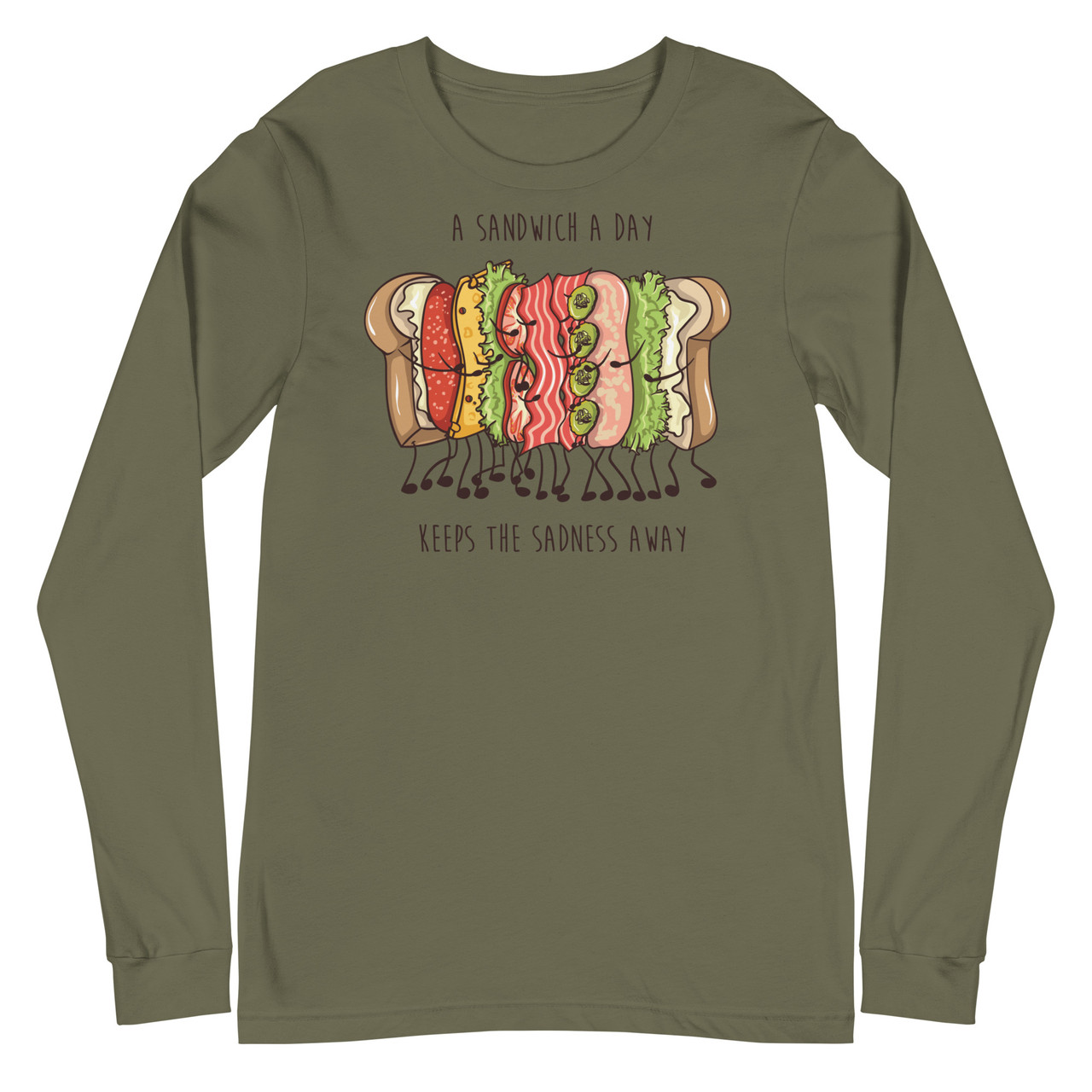 A Sandwich A Day Unisex Long Sleeve Tee - Bella + Canvas 3501 