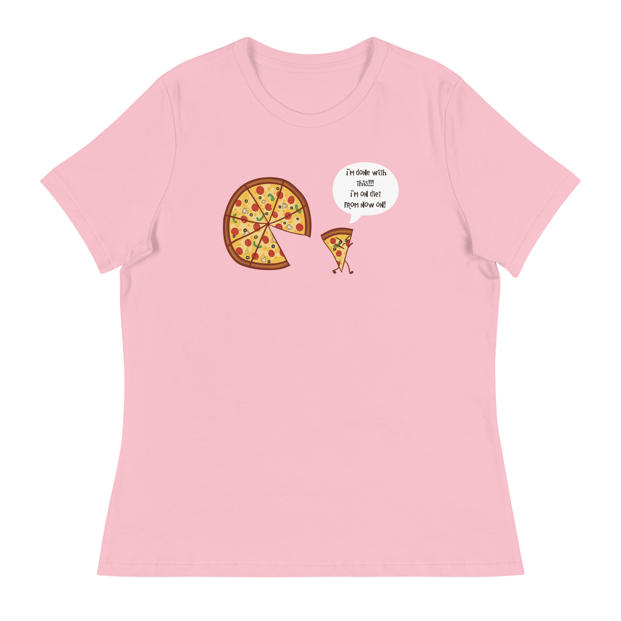 Angry Pizza Women's Relaxed T-Shirt - Bella + Canvas 6400 