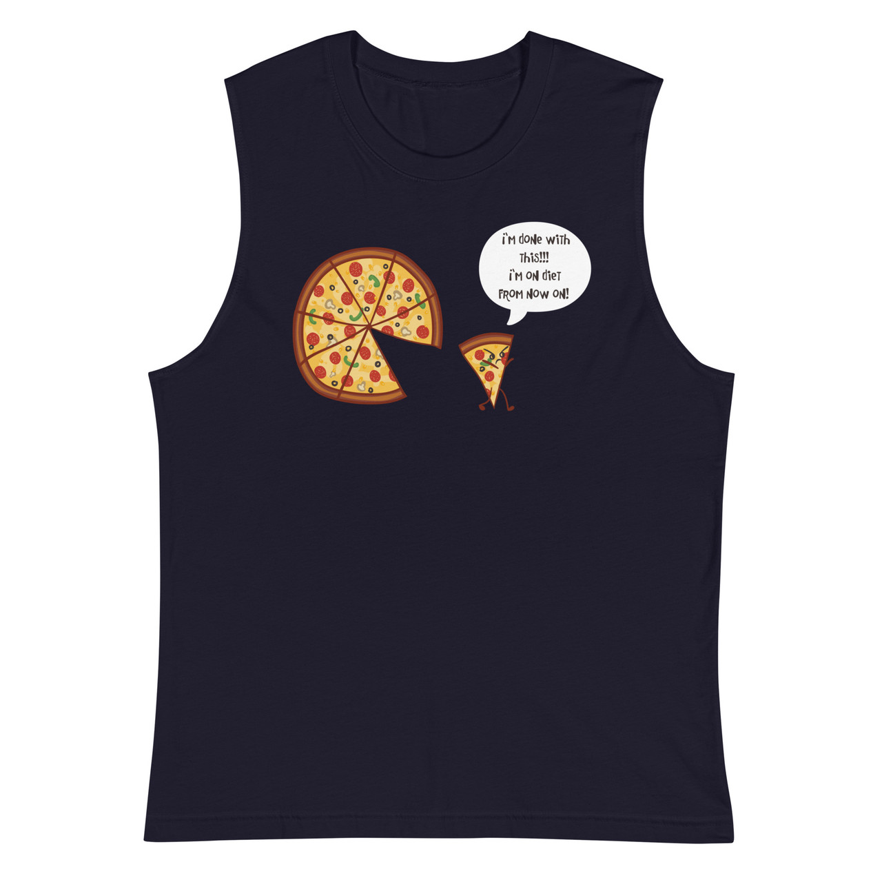 Angry Pizza Unisex Muscle Shirt - Bella + Canvas 3483 