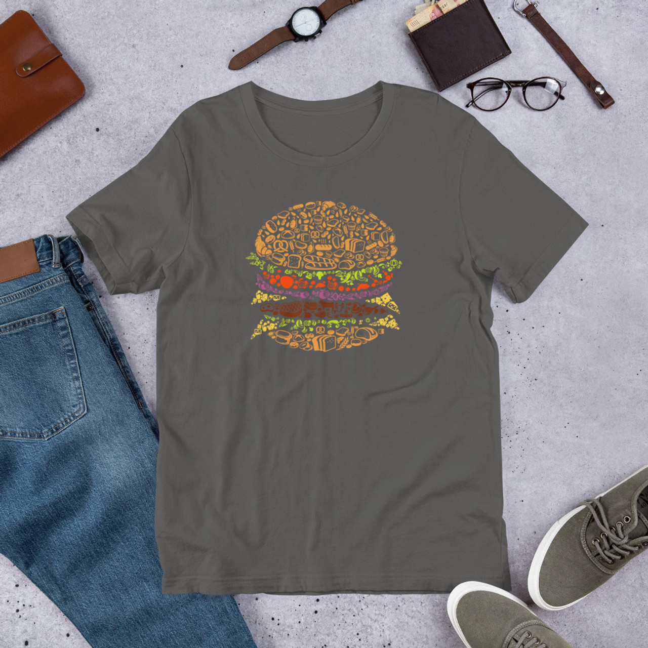 Asphalt T-Shirt - Bella + Canvas 3001 Burger