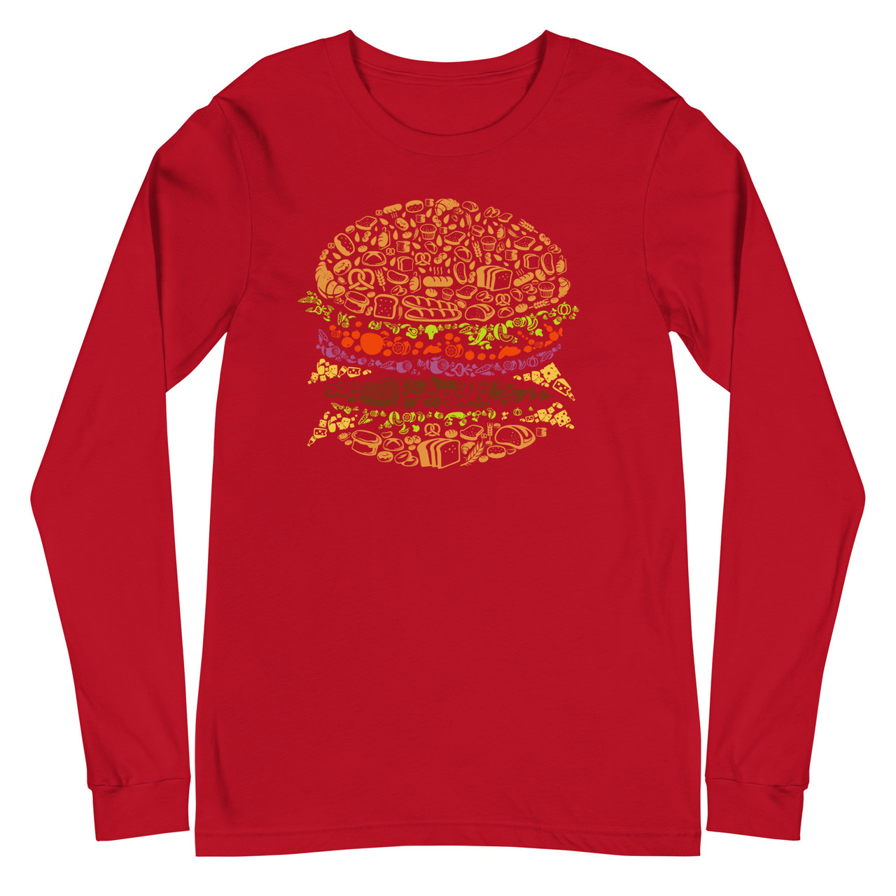 Burger Unisex Long Sleeve Tee - Bella + Canvas 3501 
