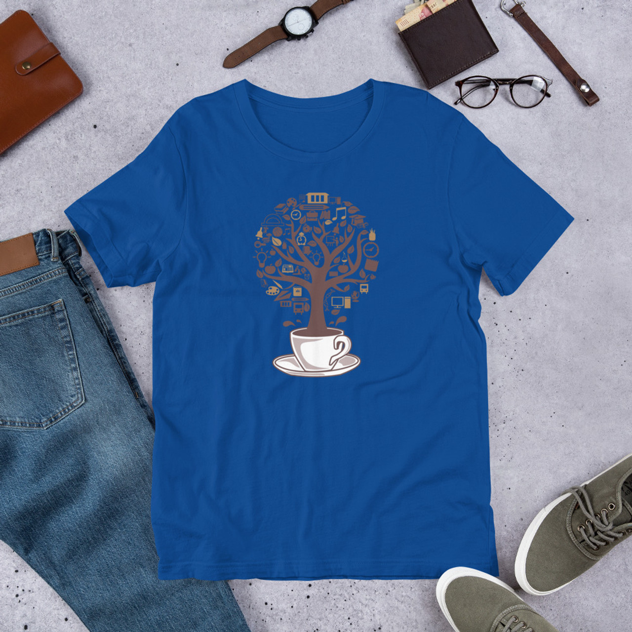 True Royal T-Shirt - Bella + Canvas 3001 Coffee Tree