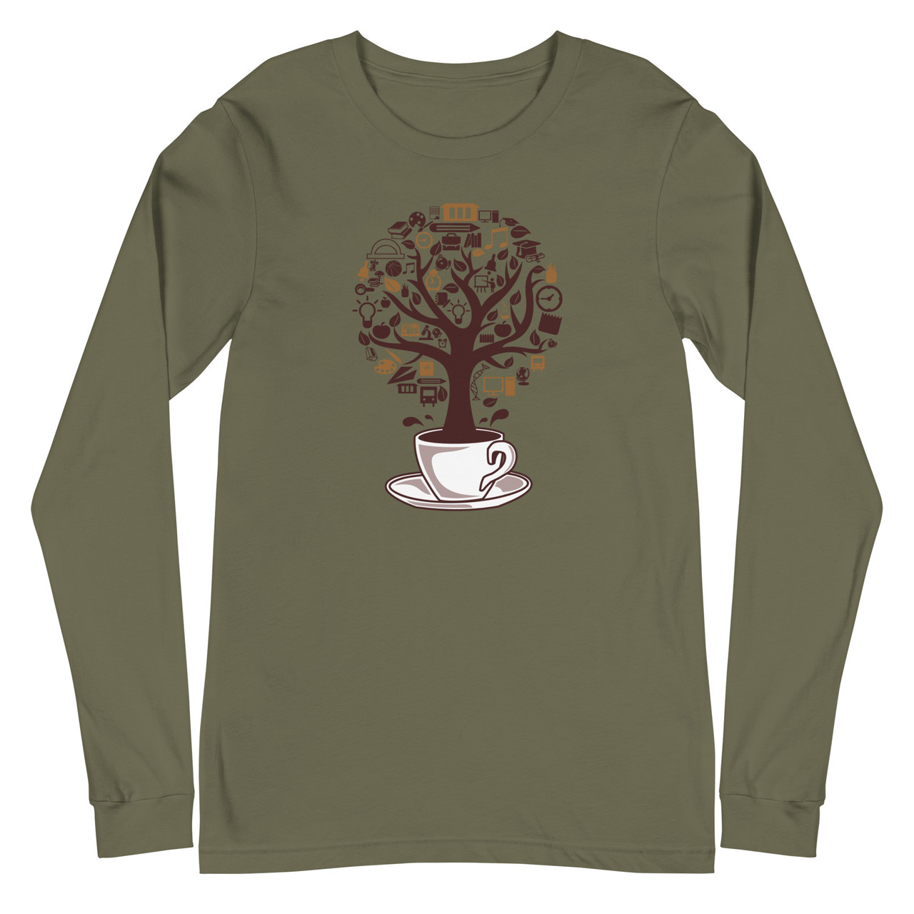 Coffee Tree Unisex Long Sleeve Tee - Bella + Canvas 3501 