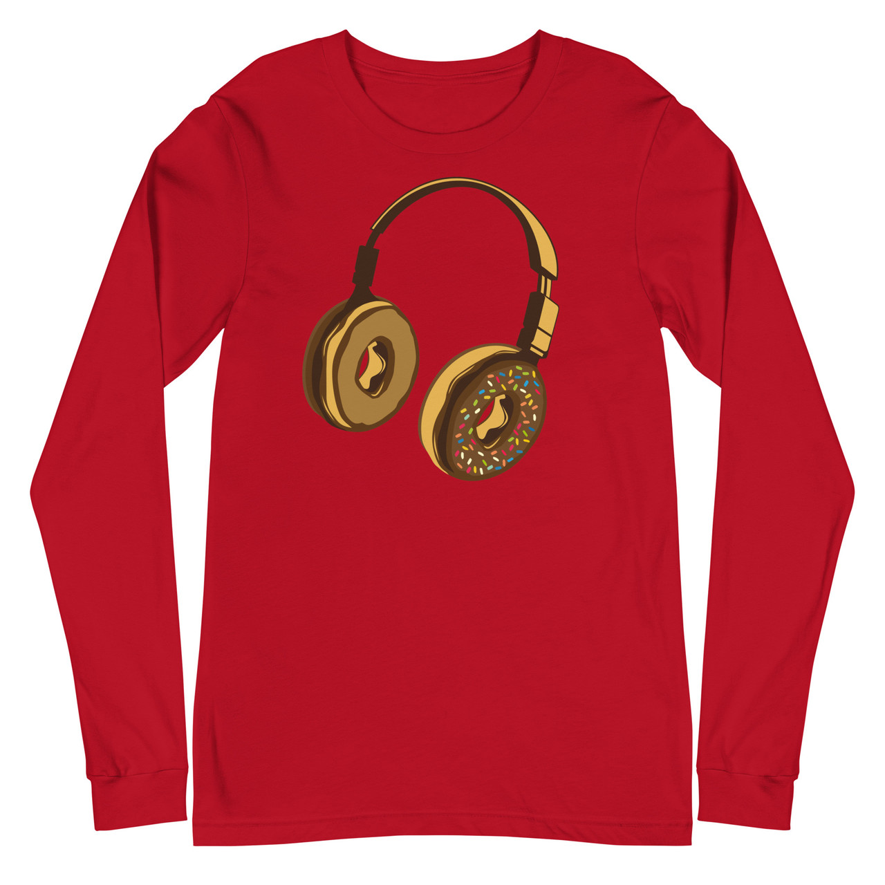 Headphone Donut Unisex Long Sleeve Tee - Bella + Canvas 3501 